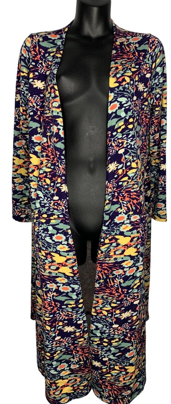 LuLaRoe Sarah Long Open Cardigan Women's Medium Navy